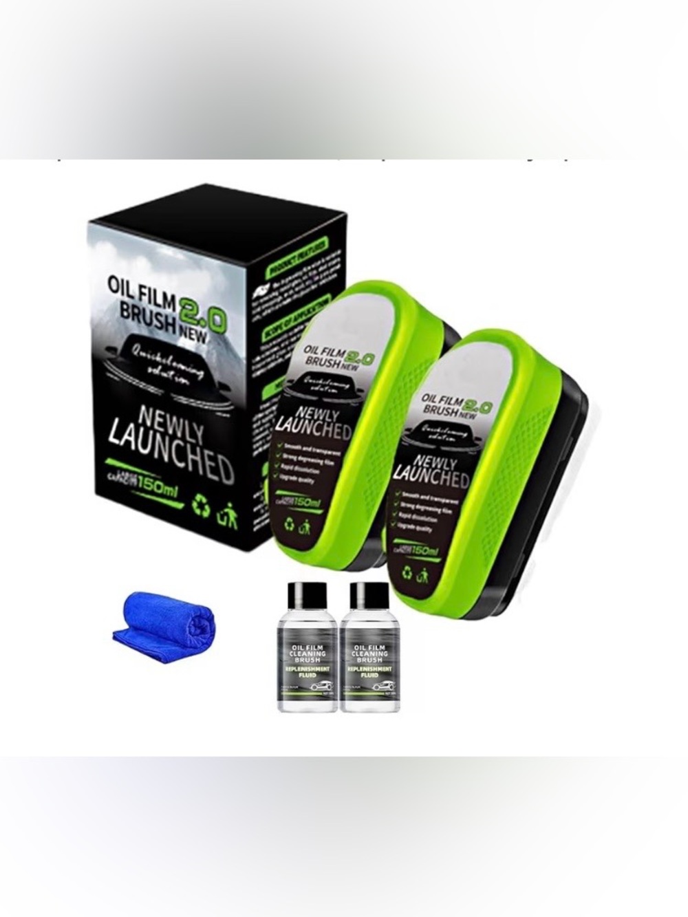 Glass Cleaner, Peshoriadm Window, Automotive Glass Oil Film Cleaning,(2 Pk)